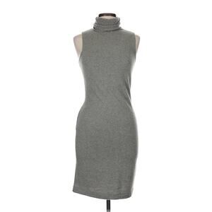 Ralph Lauren Black Label Cashmere Sweater Dress M Turtleneck Mini Short Gray